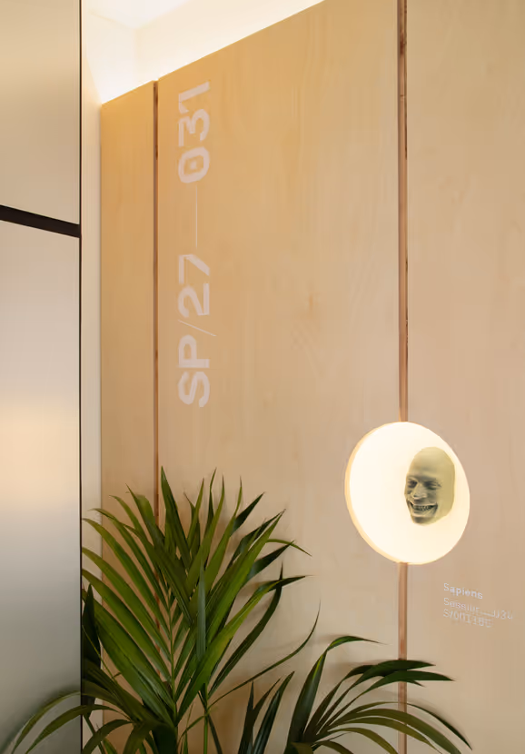 Smiling Face in Wall and Plant