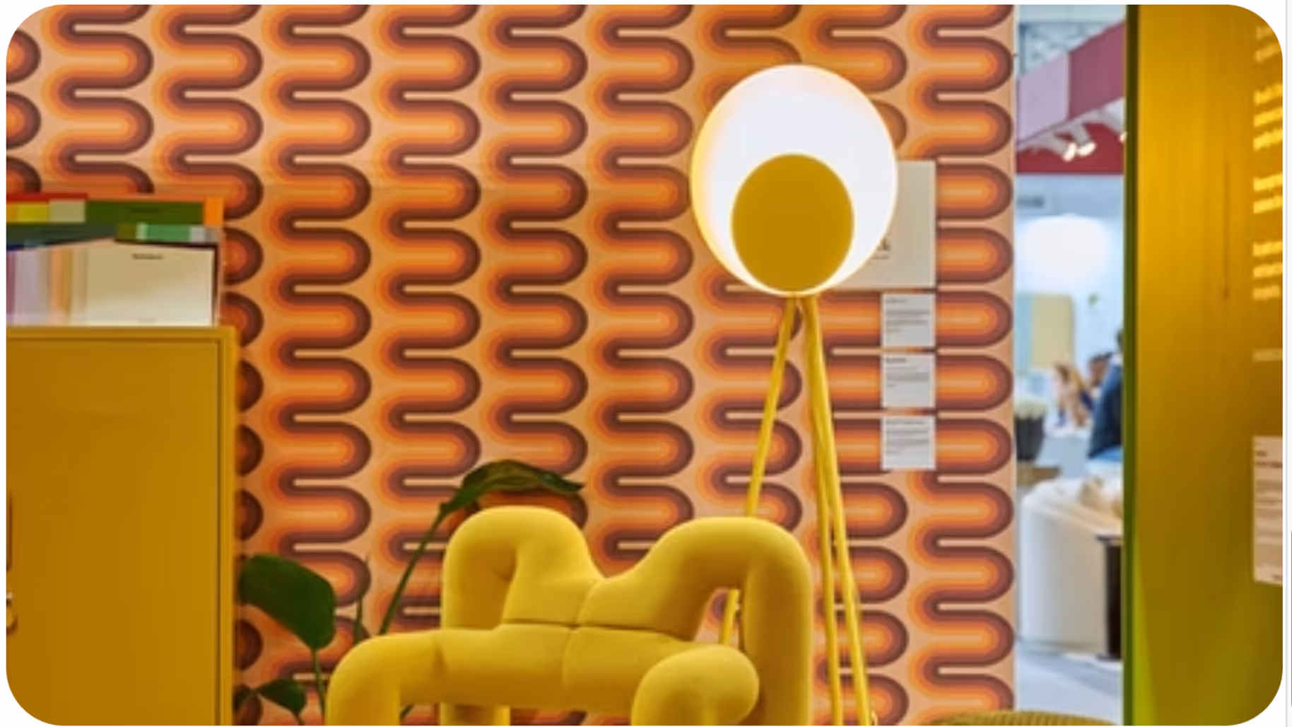 Graphic wall yellow chair
